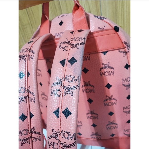 MCM Small Visetos Stark Backpack Pink - Picture 5 of 12